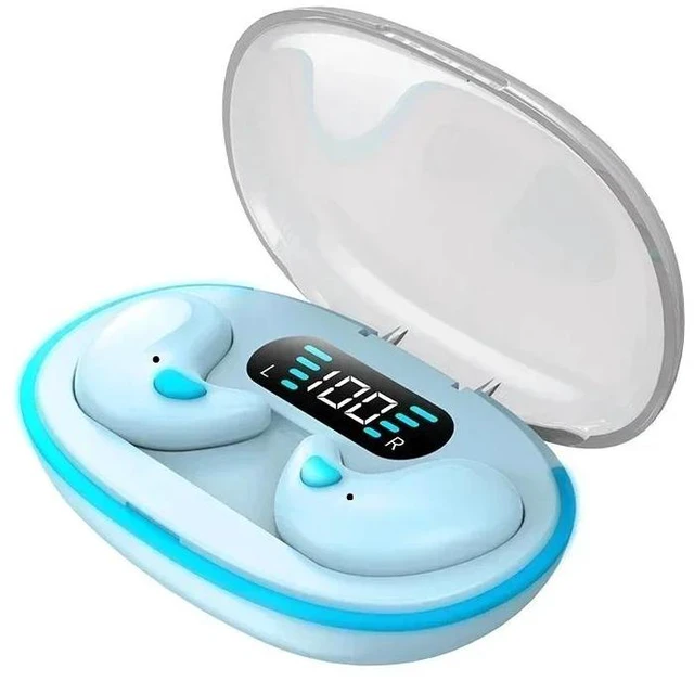 Main image of Blue 5.3 IPX5 Waterproof 350mAh Case Compatible with iOS Android Smartphones Tablets Active Noise Cancelling Sport Gaming Headset Compact Bluetooth Earbuds EARB-BT02-Blue-SY6GB