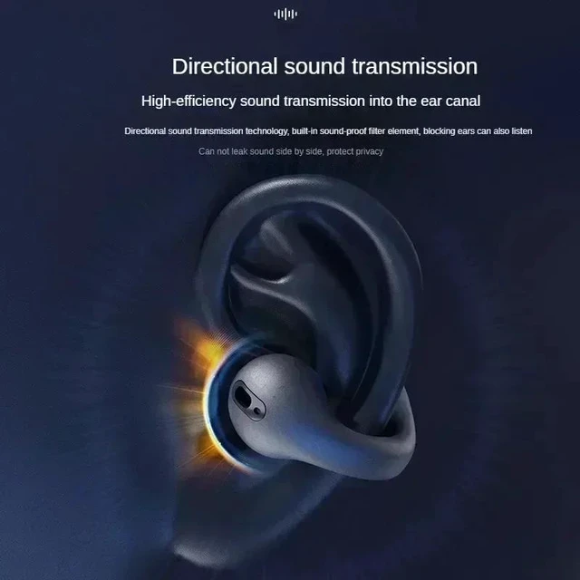Alt view image 7 of 7 - PURPLE 13mm Drivers ENC Noise Cancellation Compatible with iPhone Android PC HIFI Stereo Gaming Open Ear Wireless Earbuds Bluetooth 5.3 BTCL-ER03-PURPLE-SVWVE