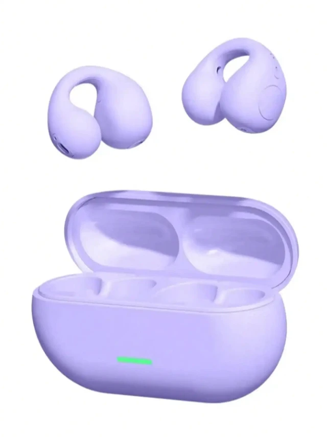 Main image of PURPLE 13mm Drivers ENC Noise Cancellation Compatible with iPhone Android PC HIFI Stereo Gaming Open Ear Wireless Earbuds Bluetooth 5.3 BTCL-ER03-PURPLE-SVWVE