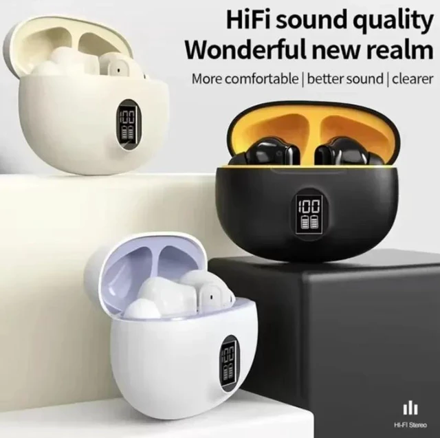 Alt view image 3 of 7 - WHITE TWS Wireless Earbuds Bluetooth 5.3 Waterproof Headphones with Mic for Smartphones Earphone TWSXX-5301-WHITE-9VCDN