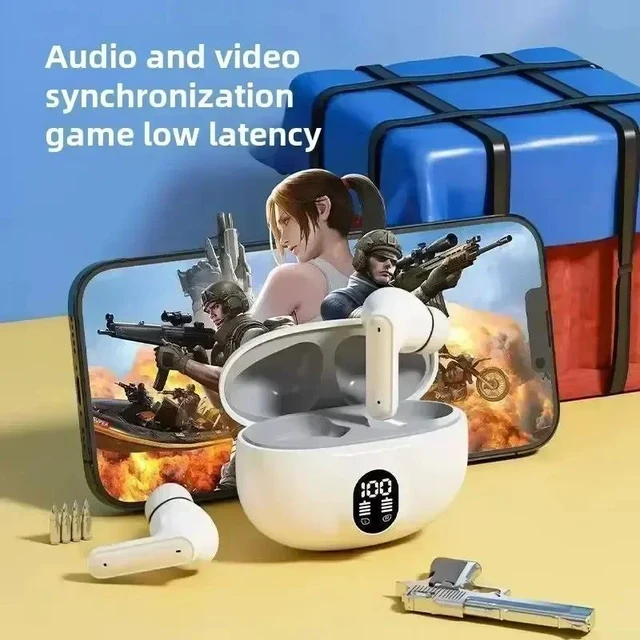 Alt view image 7 of 7 - WHITE TWS Wireless Earbuds Bluetooth 5.3 Waterproof Headphones with Mic for Smartphones Earphone TWSXX-5301-WHITE-9VCDN