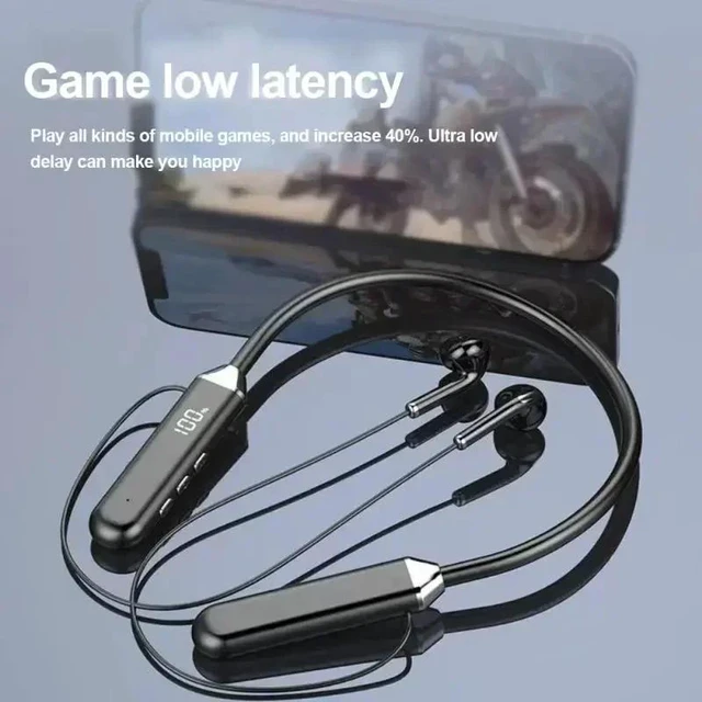 Alt view image 7 of 7 - PURPLE Display IPX5 Waterproof HIFI Sound Noise Reduction Sport BT52-01 Wireless Bluetooth 5.2 Neckband Earphone LED BT52X-0103-PURPLE-6NVPP
