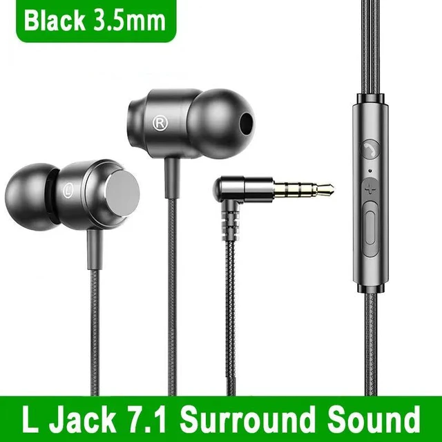 Main image of WHITE Wired Earphones Metal Design Type C & 3.5mm Wired Gamer Headphones Magnetic In-Ear Earphone for iPhone, Android, Laptop, PS4, Xbox, PC, Switch 9D HiFi Sound WIREX-9D02-WHITE-9VJXS