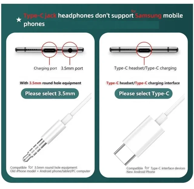 Alt view image 7 of 7 - WHITE Wired Earphones Metal Design Type C & 3.5mm Wired Gamer Headphones Magnetic In-Ear Earphone for iPhone, Android, Laptop, PS4, Xbox, PC, Switch 9D HiFi Sound WIREX-9D02-WHITE-9VJXS
