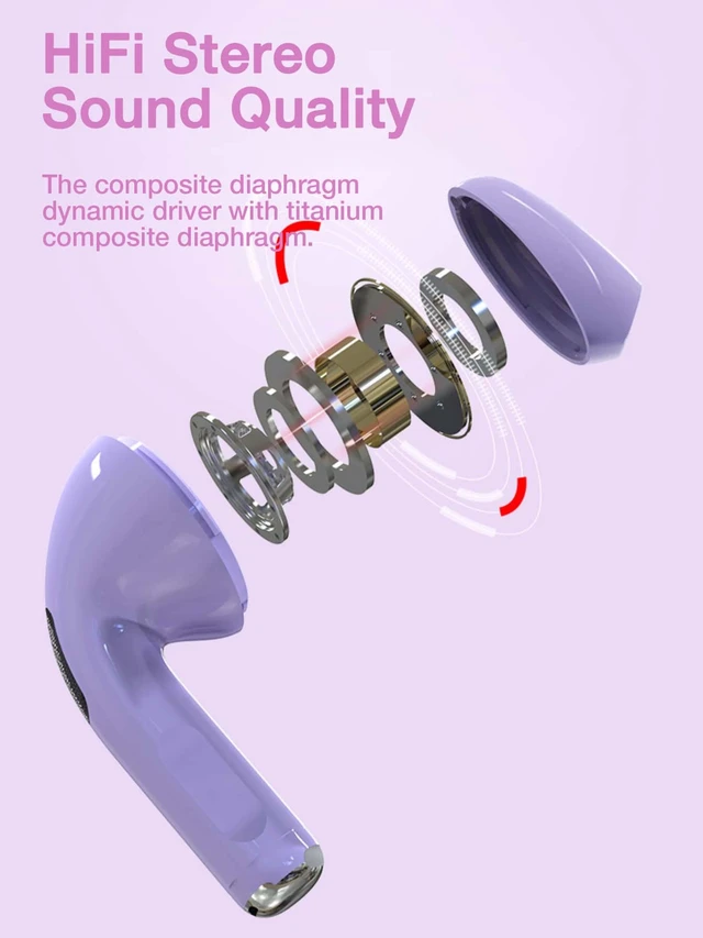 Alt view image 4 of 7 - Bks True Wireless Stereo Earbuds Bluetooth 5.3 Noise Cancelling IPX5 Waterproof In-Ear Headphones for iPhone Android CNBS-TP01