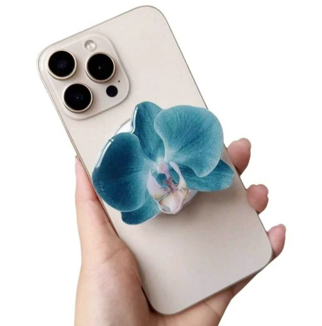 Main image of Bks Butterfly Orchid Phone Holder Air Cushion Telescopic Stand Magnetic Desktop Grip Compatible iPhone Android