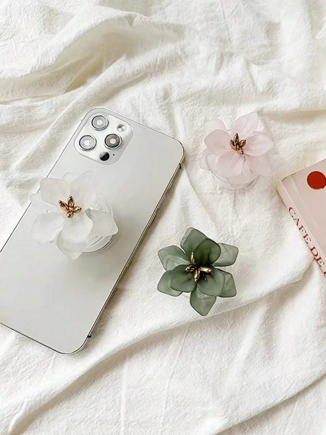 Alt view image 2 of 7 - Bks Lotus Flower Phone Stand Retractable Desktop Holder Portable Slouchy Grip Compatible iPhone Android