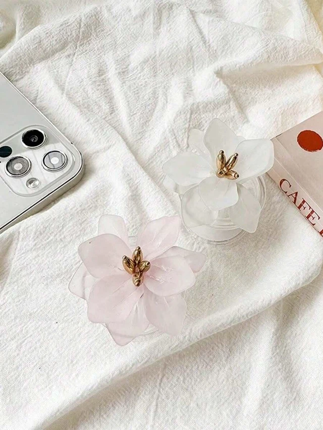 Alt view image 3 of 7 - Bks Lotus Flower Phone Stand Retractable Desktop Holder Portable Slouchy Grip Compatible iPhone Android