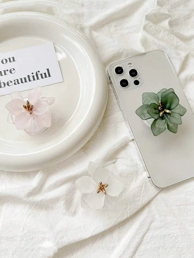 Alt view image 4 of 7 - Bks Lotus Flower Phone Stand Retractable Desktop Holder Portable Slouchy Grip Compatible iPhone Android