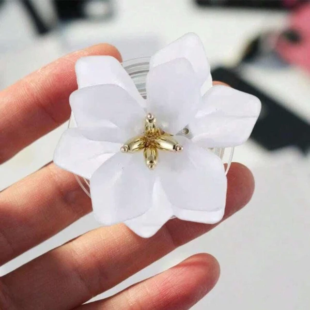 Main image of Bks Lotus Flower Phone Stand Retractable Desktop Holder Portable Slouchy Grip Compatible iPhone Android
