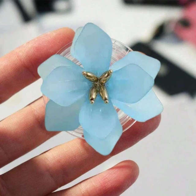 Main image of Bks Lotus Flower Phone Stand Retractable Desktop Holder Portable Slouchy Grip Compatible iPhone Android