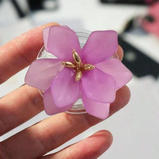 Main image of Bks Lotus Flower Phone Stand Retractable Desktop Holder Portable Slouchy Grip Compatible iPhone Android