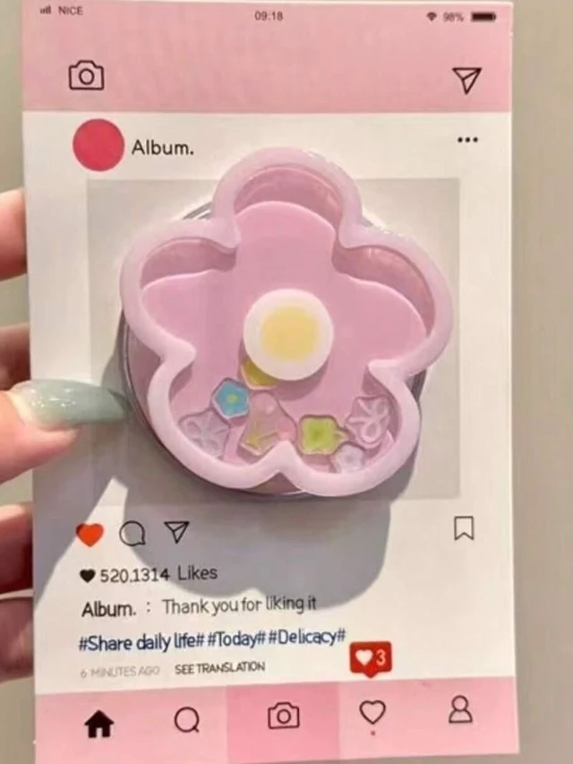 Main image of Bks Phone Holder Desktop Stand Magnetic Swinging Flower Cat Paw Design Extendable Portable Gift for Women