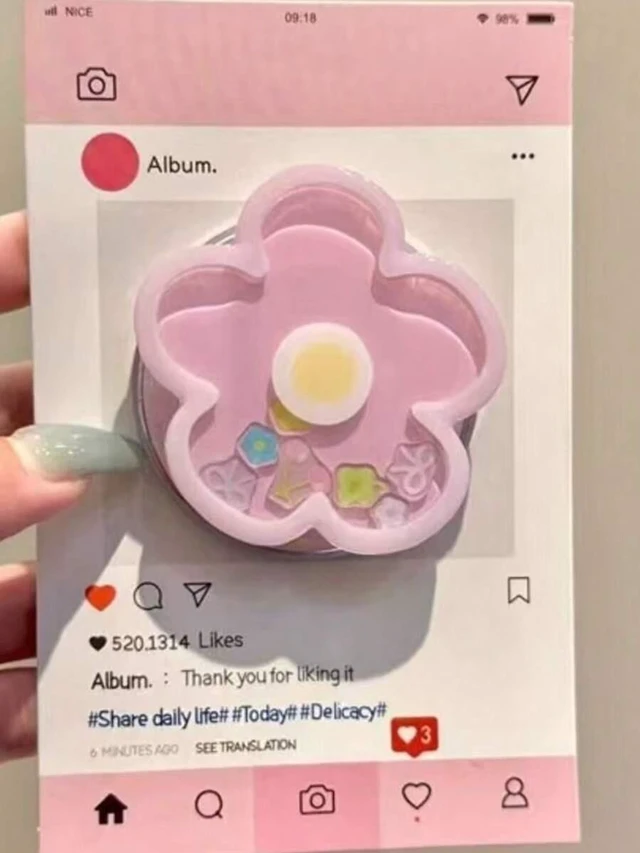 Alt view image 2 of 7 - Bks Phone Holder Desktop Stand Magnetic Swinging Flower Cat Paw Design Extendable Portable Gift for Women
