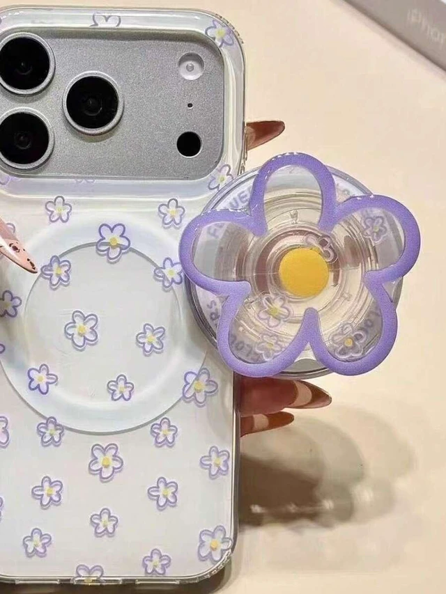 Alt view image 7 of 7 - Bks Phone Holder Desktop Stand Magnetic Swinging Flower Cat Paw Design Extendable Portable Gift for Women