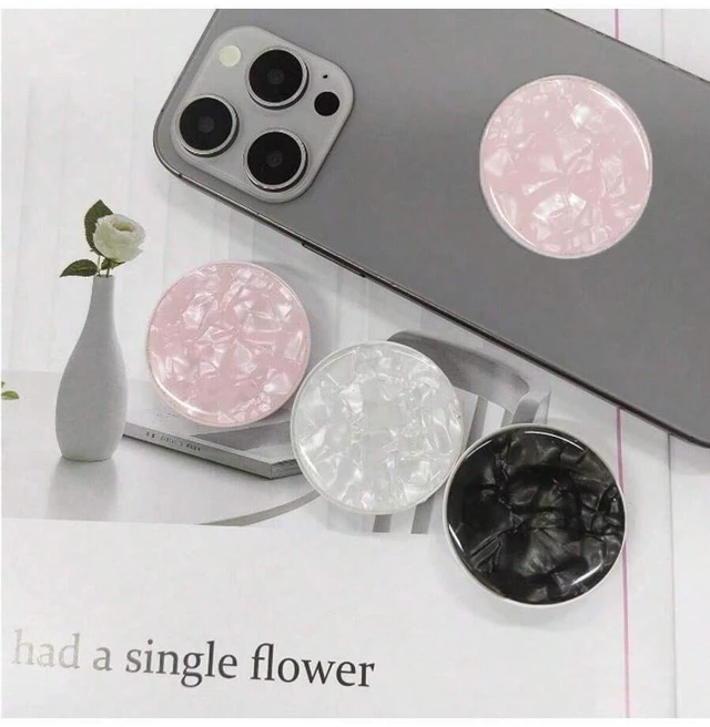 Alt view image 4 of 7 - Bks Shell Shaped Phone Holder With Extendable Stand Air Cushion Finger Grip Compatible IOS Android Sliding Desktop Mount Gift