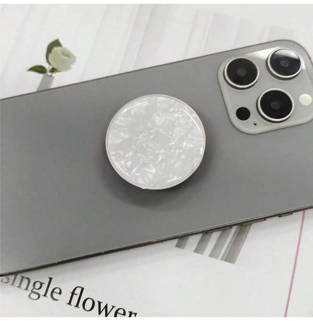 Alt view image 5 of 7 - Bks Shell Shaped Phone Holder With Extendable Stand Air Cushion Finger Grip Compatible IOS Android Sliding Desktop Mount Gift