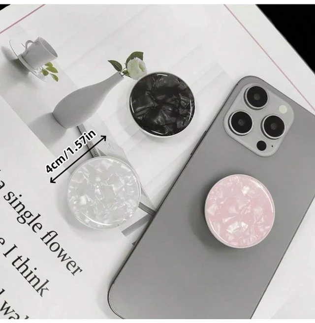 Alt view image 3 of 7 - Bks Shell Shaped Phone Holder With Extendable Stand Air Cushion Finger Grip Compatible IOS Android Sliding Desktop Mount Gift