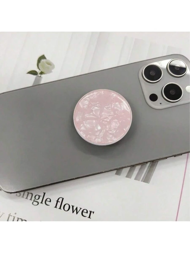 Alt view image 7 of 7 - Bks Shell Shaped Phone Holder With Extendable Stand Air Cushion Finger Grip Compatible IOS Android Sliding Desktop Mount Gift