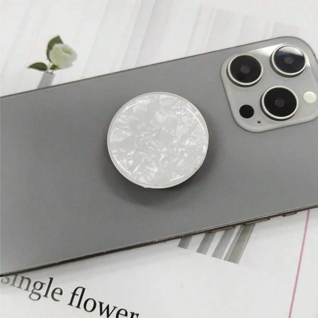 Main image of Bks Shell Shaped Phone Holder With Extendable Stand Air Cushion Finger Grip Compatible IOS Android Sliding Desktop Mount Gift