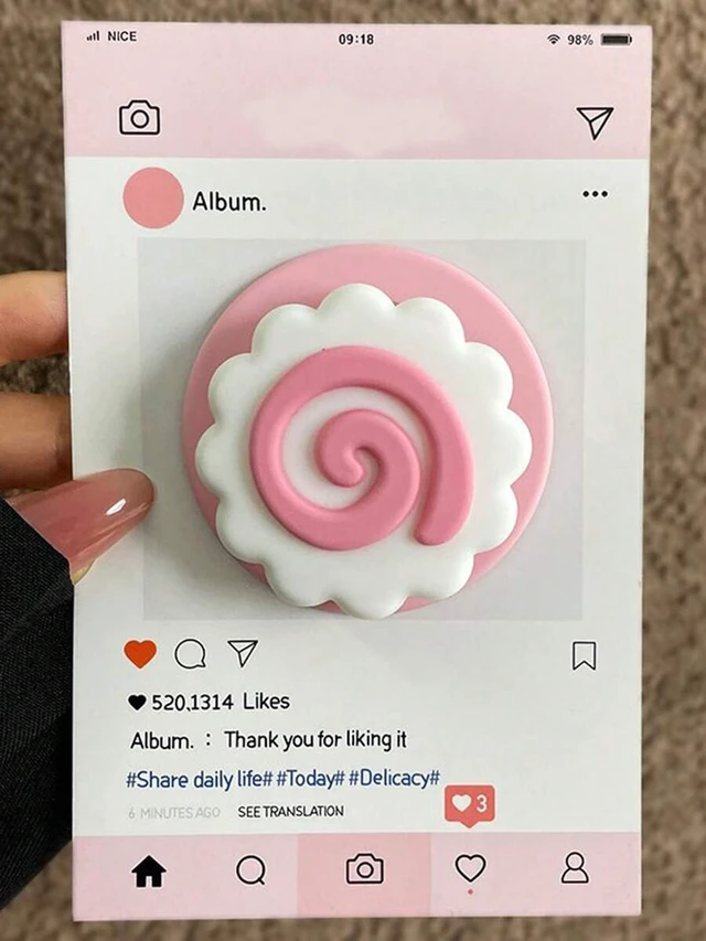 Alt view image 6 of 7 - Bks 3D Food-Shaped Silicone Magnetic Phone Holder, Extendable Foldable Desk Stand, Compatible With MagSafe Phones, Cute Fruit Design