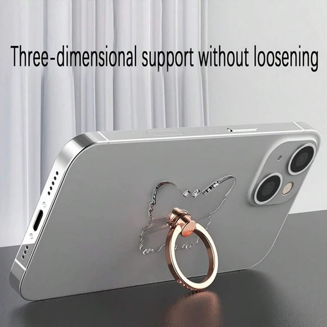 Alt view image 3 of 7 - Bks 360° Transparent Butterfly Phone Holder With Ring Grip, Adjustable Hands-Free Stand For Home Office