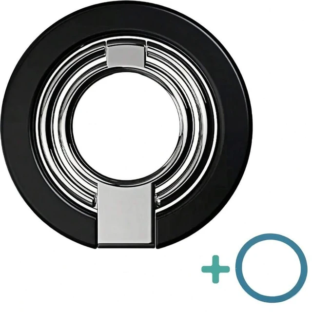 Main image of Bks Magnetic Phone Ring Holder Stand, 360 Rotation 180 Fold Desktop Grip with Magnetic Plate