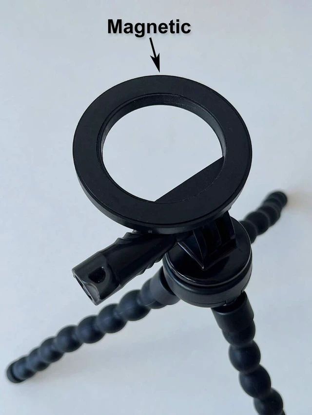 Alt view image 3 of 7 - Bks Magnetic Flexible Tripod Stand, Adjustable Phone Holder, Octopus Monopod, Universal Smartphone Mount for iPhone Android