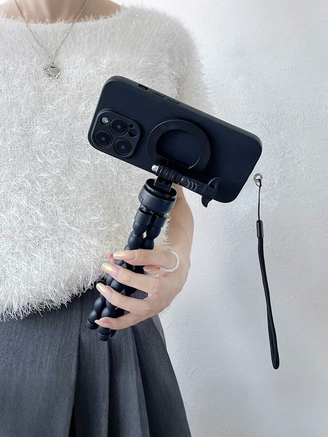 Alt view image 5 of 7 - Bks Magnetic Flexible Tripod Stand, Adjustable Phone Holder, Octopus Monopod, Universal Smartphone Mount for iPhone Android