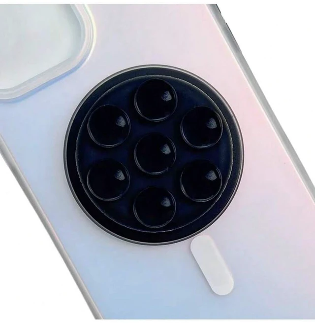 Main image of Bks Magnetic Silicone Suction Cup Phone Holder, Extendable & Foldable, Hands-Free Shower Wall Stand for Selfie and Video, Compatible with iPhone and Android Phones