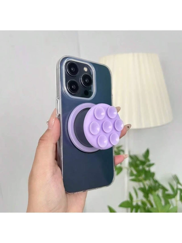 Alt view image 2 of 7 - Bks Magnetic Silicone Suction Cup Phone Holder, Extendable & Foldable, Hands-Free Shower Wall Stand for Selfie and Video, Compatible with iPhone and Android Phones
