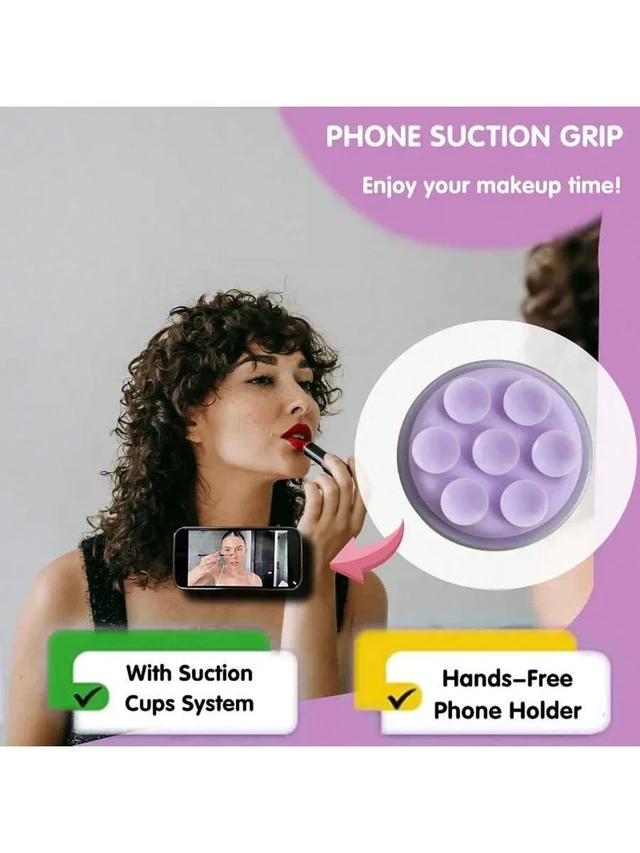 Alt view image 4 of 7 - Bks Magnetic Silicone Suction Cup Phone Holder, Extendable & Foldable, Hands-Free Shower Wall Stand for Selfie and Video, Compatible with iPhone and Android Phones