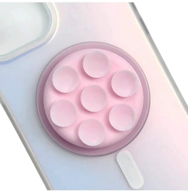 Main image of Bks Magnetic Silicone Suction Cup Phone Holder, Extendable & Foldable, Hands-Free Shower Wall Stand for Selfie and Video, Compatible with iPhone and Android Phones