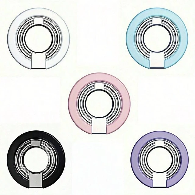 Alt view image 3 of 7 - Bks Magnetic Phone Ring Holder Stand, 360 Rotation 180 Fold Desktop Grip with Magnetic Plate