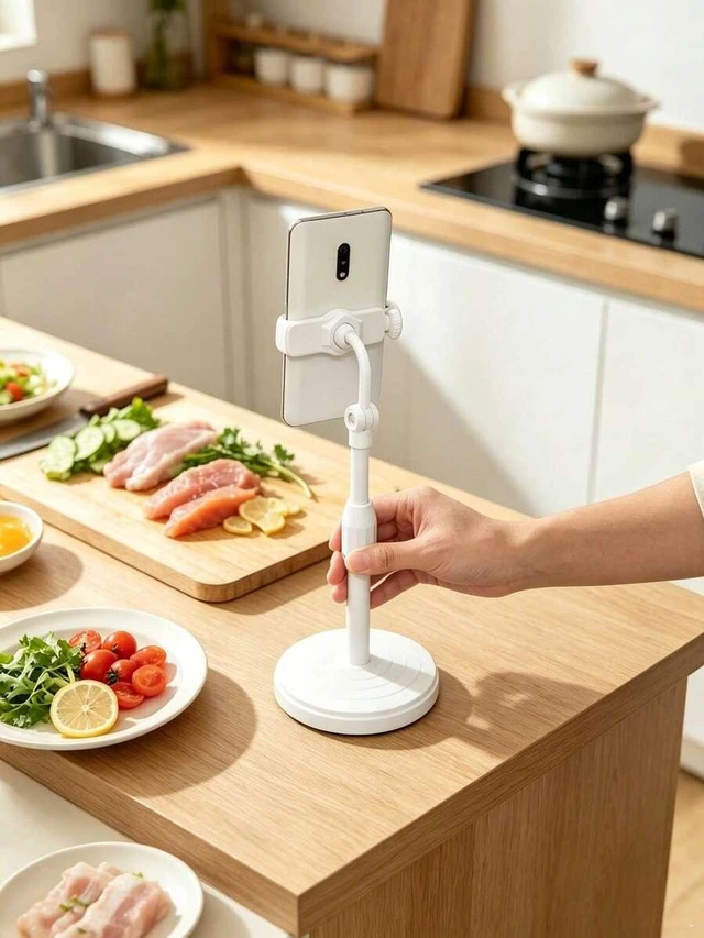 Alt view image 3 of 7 - Bks Telescopic Desktop Phone Holder Stand Compatible With iPhone Android Devices Adjustable Height Gift