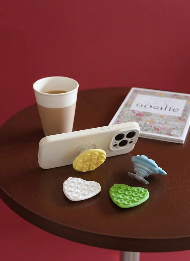 Alt view image 2 of 7 - Bks Silicone Suction Cup Phone Holder, Double-Sided Adhesive Fixing Device, Hands-Free Design for Selfies and Video Shooting on Glass Surfaces