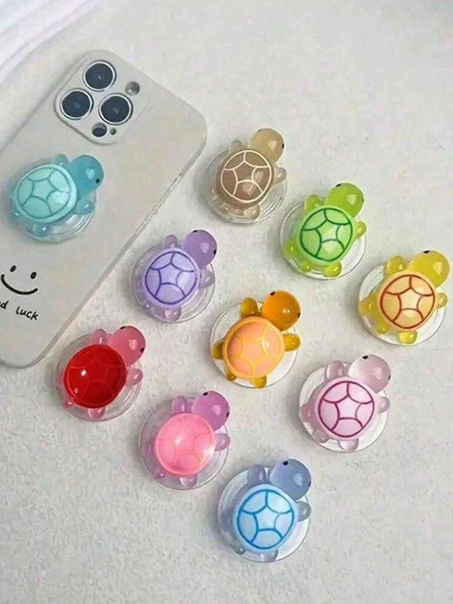 Alt view image 2 of 7 - Bks Adjustable Luminous Turtle Phone Holder, Retractable Foldable Design, Compatible with iPhone and Android Smartphones, Creative Desktop Grip Accessory