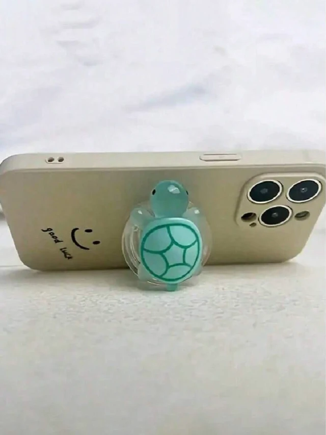 Alt view image 6 of 7 - Bks Adjustable Luminous Turtle Phone Holder, Retractable Foldable Design, Compatible with iPhone and Android Smartphones, Creative Desktop Grip Accessory