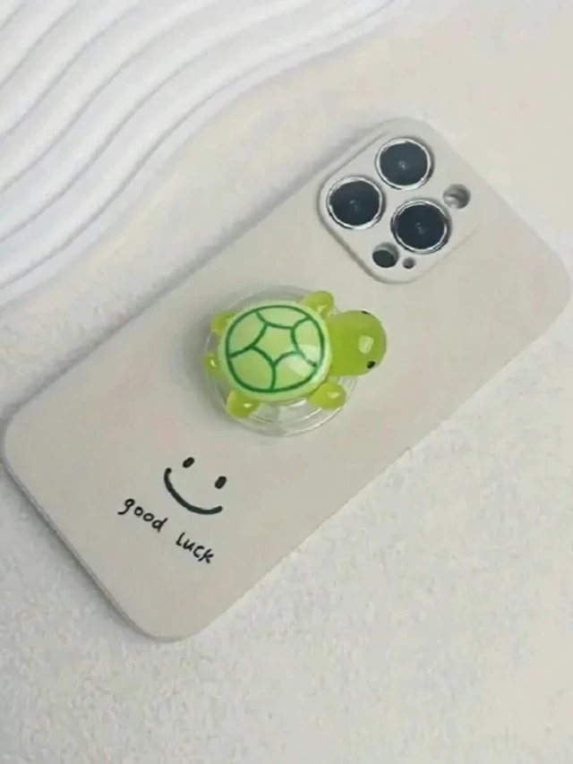 Main image of Bks Adjustable Luminous Turtle Phone Holder, Retractable Foldable Design, Compatible with iPhone and Android Smartphones, Creative Desktop Grip Accessory
