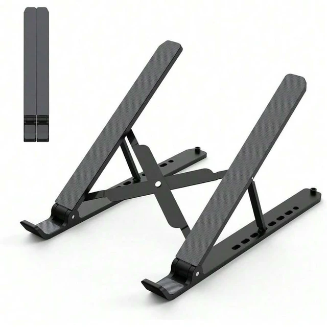 Main image of Bks Adjustable Laptop Stand For Desk, 7 Height Levels Ventilated Cooling Holder For 10-15.6 Inch Notebook Tablet Portable Foldable