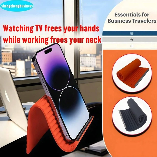 Alt view image 3 of 6 - Bks Flexible Foldable Phone Stand Silicone Desktop Tablet Laptop Holder Portable Travel Multi Functional