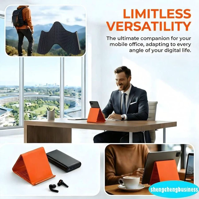 Alt view image 5 of 6 - Bks Flexible Foldable Phone Stand Silicone Desktop Tablet Laptop Holder Portable Travel Multi Functional