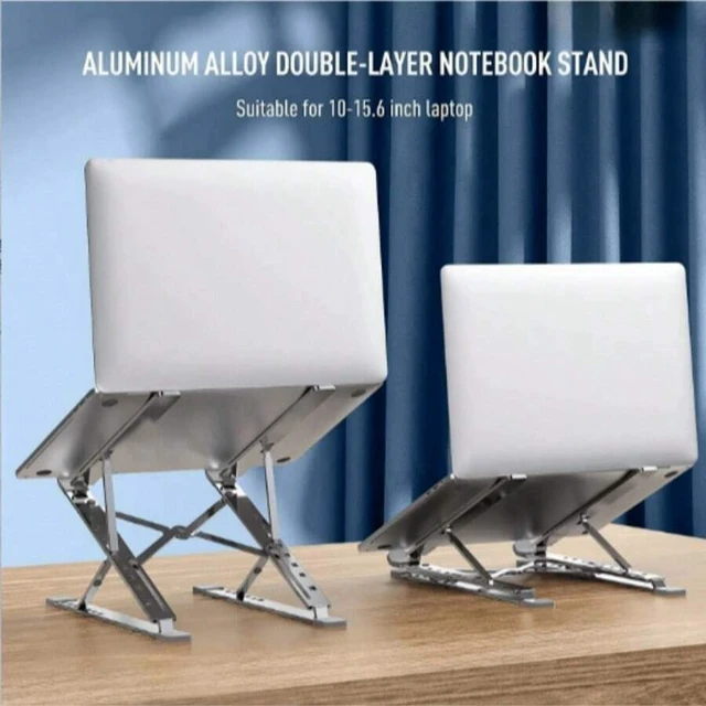 Alt view image 4 of 7 - Bks Adjustable Aluminum Alloy Laptop Stand, Portable Foldable Support, Stable Anti-Slip Cooling Design, Ergonomic Height Neck-Protecting, Lightweight Essential For Office Study Business Trip