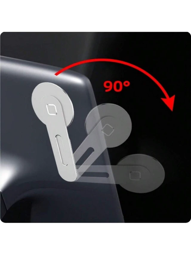 Alt view image 5 of 7 - Bks Adjustable Aluminum Laptop Stand With Magnetic Phone Holder - Slim Foldable Side Mount Clip For I Phone & All Phones, Portable Computer Expansion Bracket