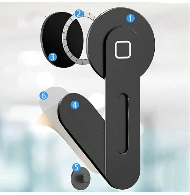 Alt view image 7 of 7 - Bks Adjustable Aluminum Laptop Stand With Magnetic Phone Holder - Slim Foldable Side Mount Clip For I Phone & All Phones, Portable Computer Expansion Bracket