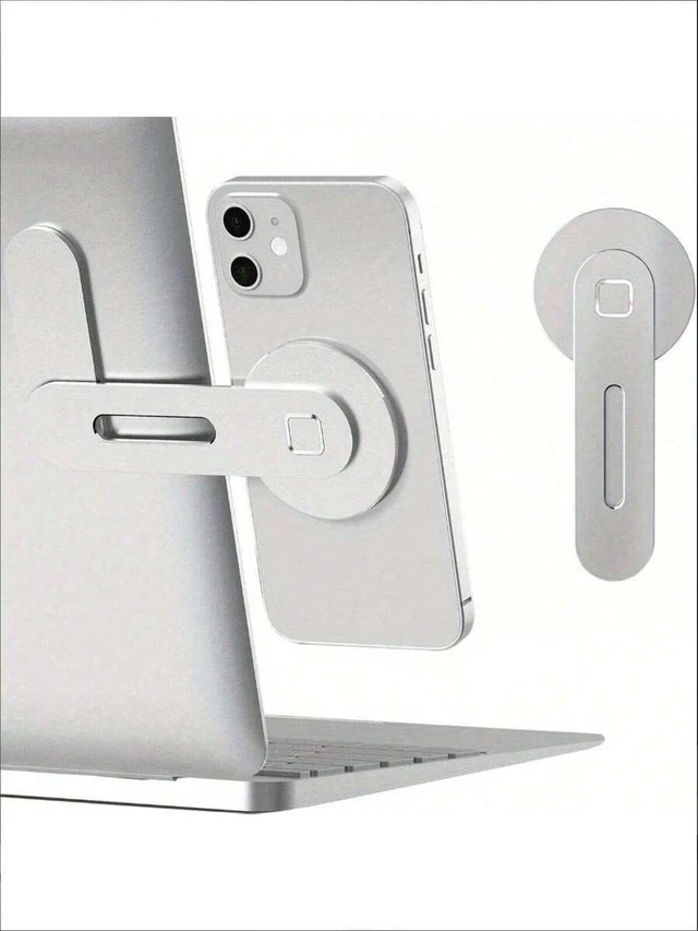 Main image of Bks Adjustable Aluminum Laptop Stand With Magnetic Phone Holder - Slim Foldable Side Mount Clip For I Phone & All Phones, Portable Computer Expansion Bracket