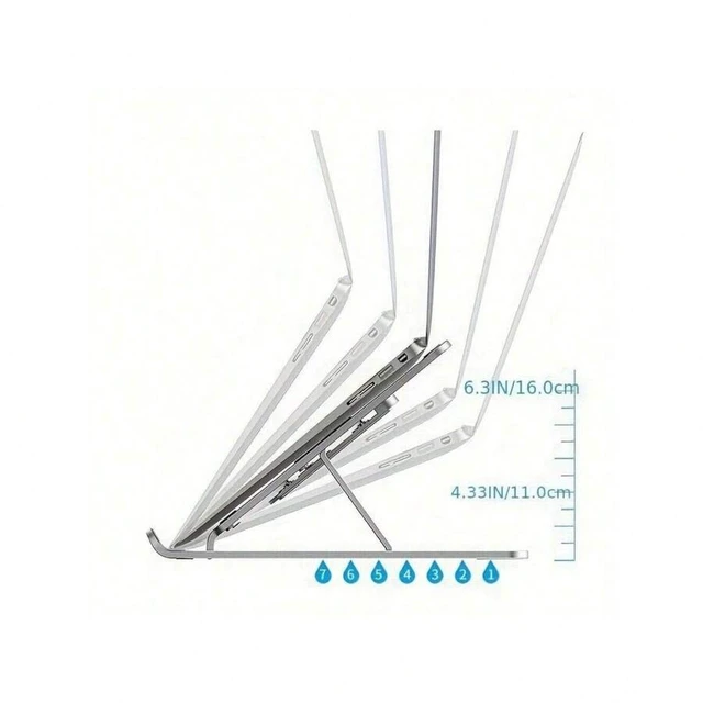 Alt view image 4 of 7 - Bks 7-Level Adjustable Foldable Laptop Stand, Portable Laptop Cooling Pad
