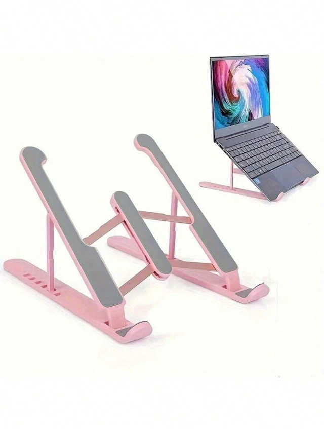 Alt view image 2 of 7 - Bks 10-Level Adjustable Laptop Stand Ergonomic Portable Foldable Holder for Desk Compatible with All Laptops and Tablets
