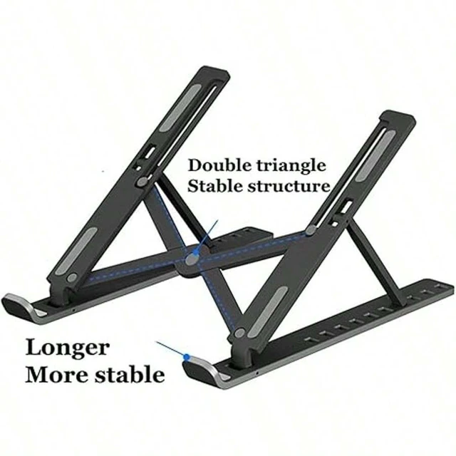 Main image of Bks 10-Level Adjustable Laptop Stand Ergonomic Portable Foldable Holder for Desk Compatible with All Laptops and Tablets