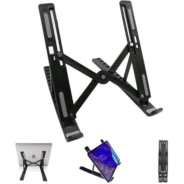 Main image of Bks 10-Level Adjustable Laptop Stand Ergonomic Portable Foldable Holder for Desk Compatible with All Laptops and Tablets